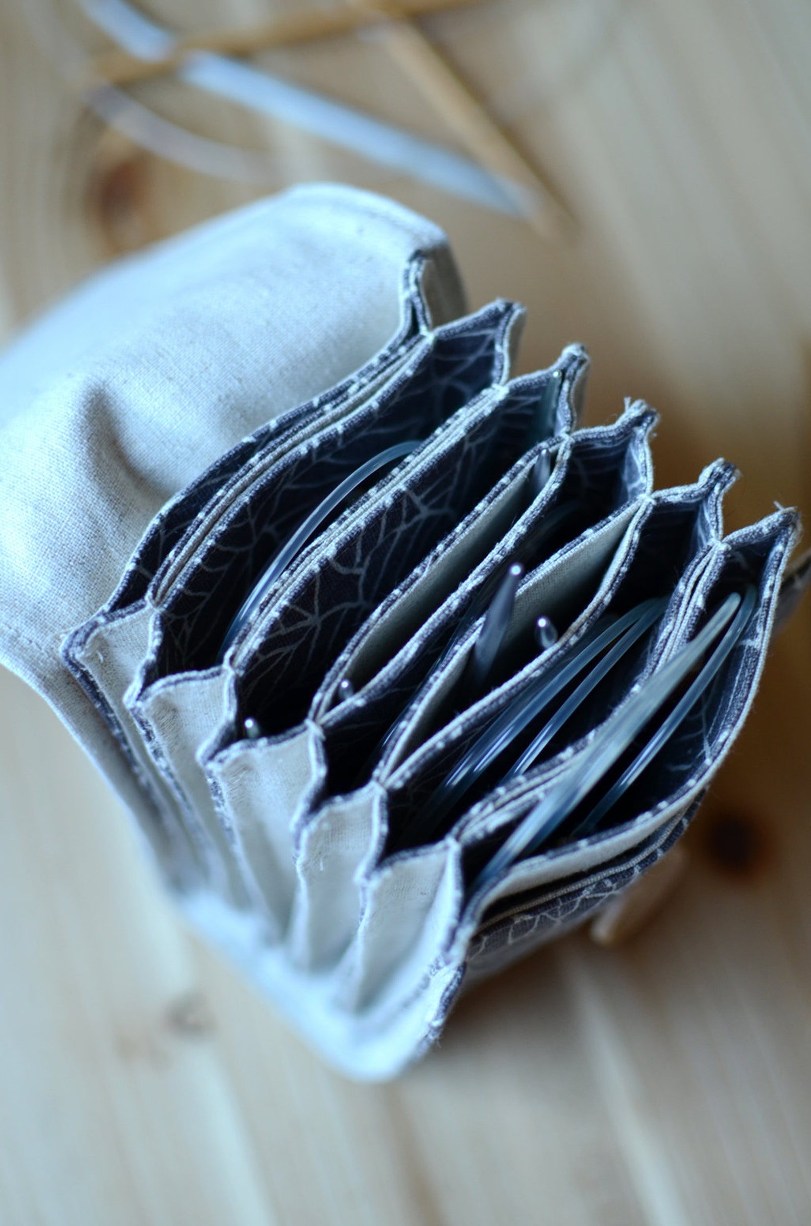 Circular Knitting Needle Storage With a Zipper Pocket Etsy