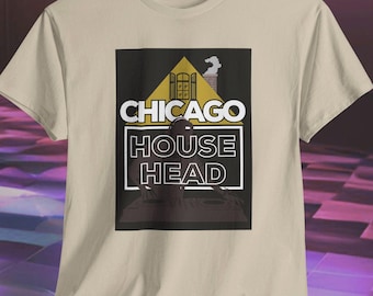 T-shirt unisexe Chicago House Head – T-shirt de festival de musique