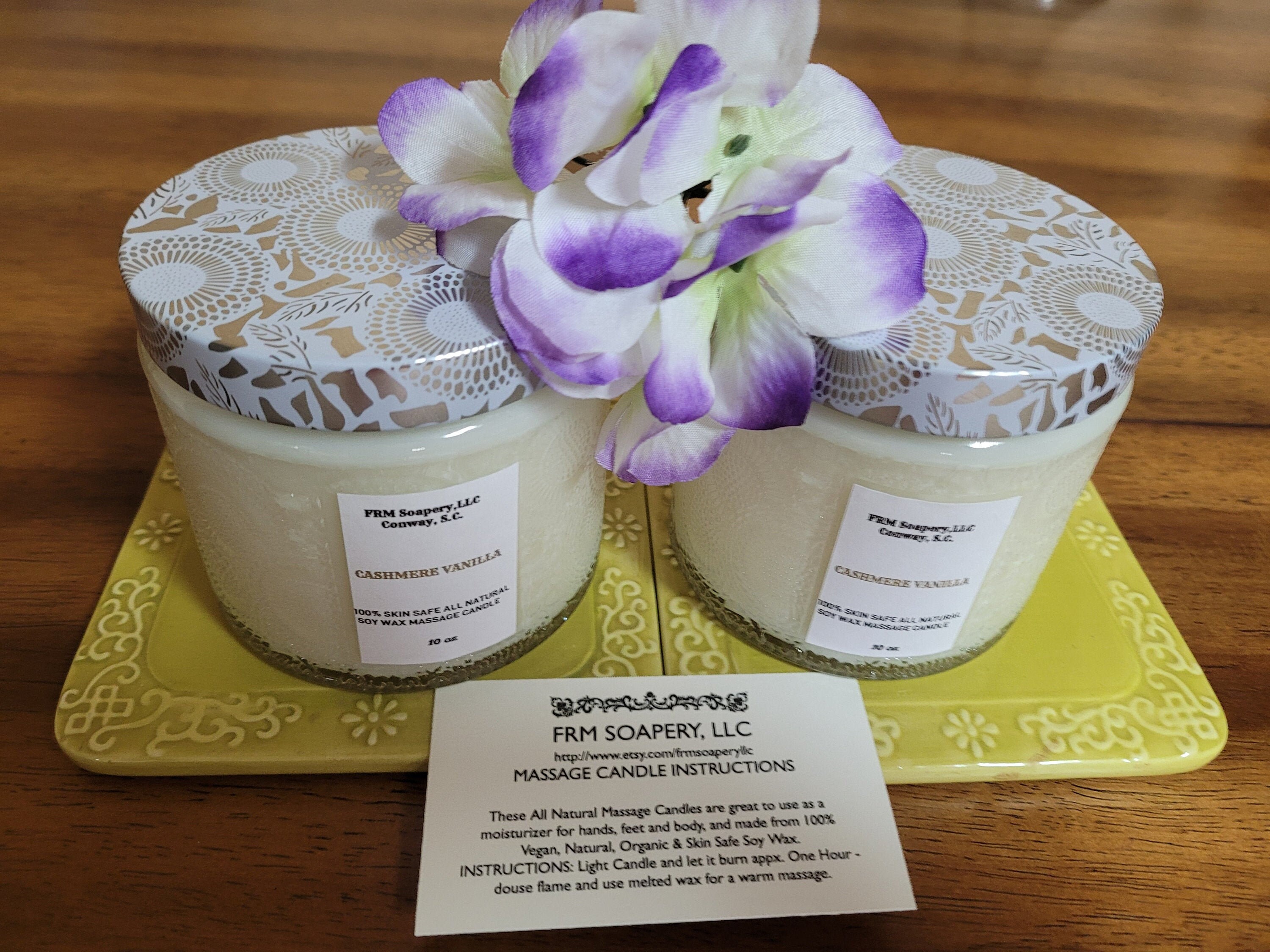 One 1 10.0 oz. Massage Candle Jar All Natural Vegan Etsy
