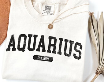 Personalized Birthday Gift, 40th Birthday Gift For Women, Anniversary Gift For Girlfriend, 40th Birthday Shirt, Aquarius Shirt, Zodiac shirt
