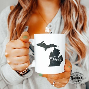 Michigan State Mug, Home Michigan Mug, Gift for Mom Dad, Vintage Michigan Mug, State Mug, Office Gift, Gift for Son Daughter, Christmas Gift