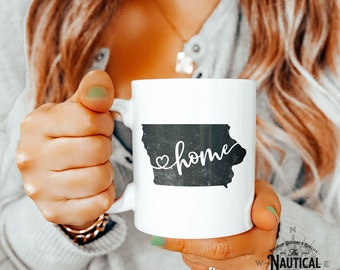 Iowa State Mug, Home Iowa Mug, Gift for Mom Dad, Vintage Iowa Mug, State Mug, Office Gift, Gift for Son Daughter, Christmas Gift, IA State