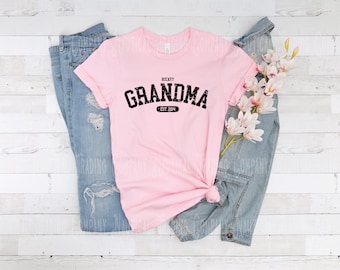 Custom Grandma Hockey Shirt, Gift For Mom, Funny Mom Shirt, Mom Birthday Gift, Grandmother Shirt, Gigi Gift, Nana Shirt, Hockey Gift for Mom