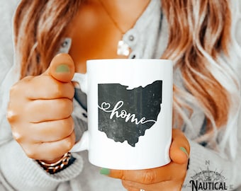 Taza del estado de Ohio, taza del hogar de Ohio, regalo para mamá papá, taza vintage de Ohio, taza del estado, regalo de oficina, regalo para la hija del hijo, regalo de Navidad de OH, Buckeye