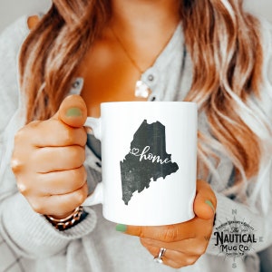 Maine State Mug, Home Maine Mug, Gift for Mom Dad, Vintage Maine Mug, State Mug, Office Gift, Gift for Son Daughter, Christmas Gift, ME Home