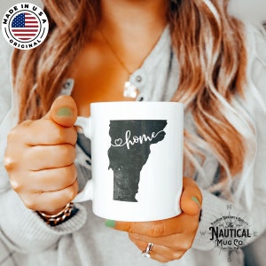 Vermont State Mug, Home Vermont Mug, Gift for Mom Dad, Vintage Vermont Mug, State Mug, Office Gift, Gift for Son Daughter, VT Christmas Gift