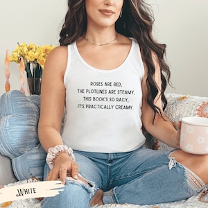 Smut Reader Tank | Funny Roses are Red Racerback Tank Top | Bookish Gift for Dark Romance Readers, Smutty Spicy Reading, Bookstagram BookTok