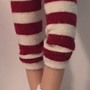 Maroon and Ivory Striped Leggings...For Blythe...
