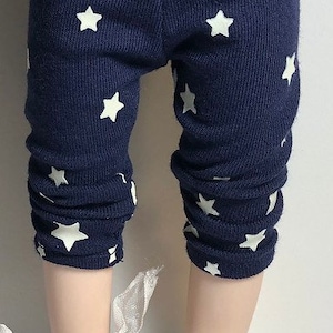 Navy With Glow In The Dark Stars...Leggings For Gorjuss And Paola Reina Dolls...