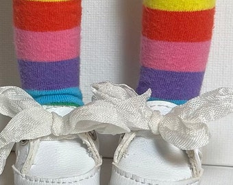 Bold Rainbow Stripes...Short Socks For Gorjuss, Paola Reina And RRFF Siblies Dolls...