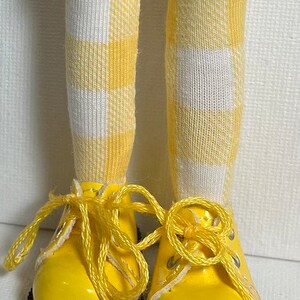 Baby Yellow Checks...Tall Socks For Blythe Dolls...