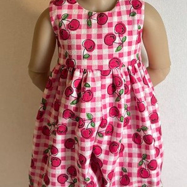 Cherries And Gingham...Romper Outfit For Ruby Red FF Dolls...