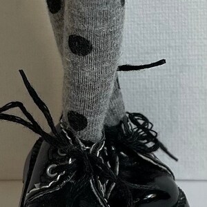Gray With Black Dots...Tall Socks For Blythe...