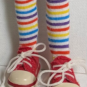Thin Rainbow Stripes...Tall Socks For Blythe Dolls...