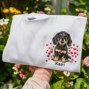 Custom Dog Portrait Embroidered Sweatshirt,Custom Valentines Pet Hoodie, Personalized Pet Face and Pet name Sweatshirt,Custom gift