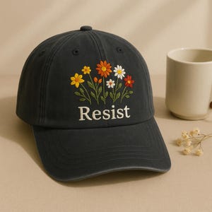 Resist Embroidered Hats FDT Democrat Gift, Political Protest Resist Baseball Cap, Leftist Anti-MAGA Liberal Progressive Hat