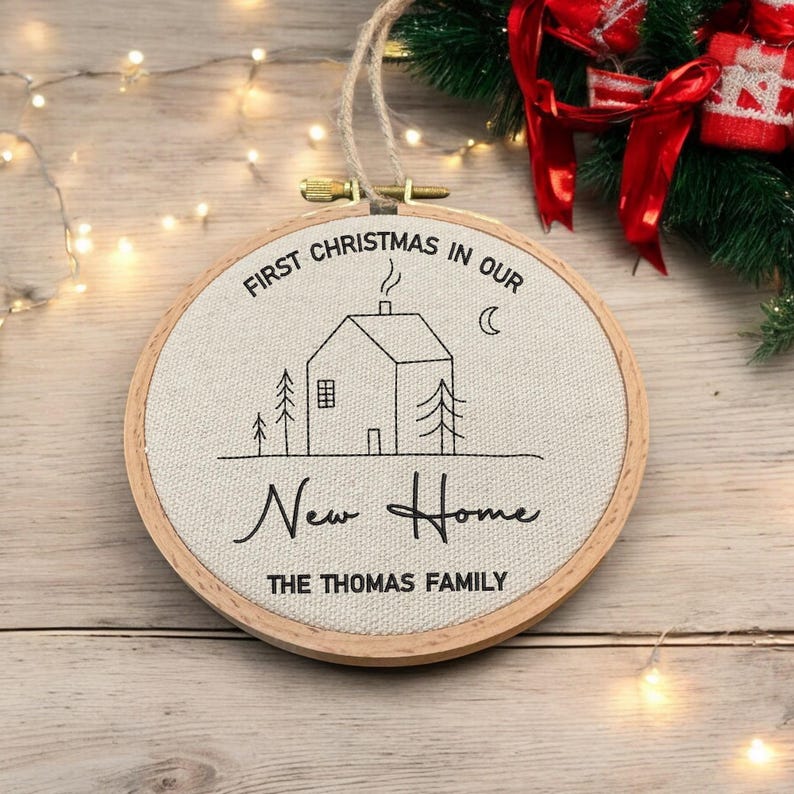 First Christmas in Our New Home Ornaments Embroidered Personalized Our