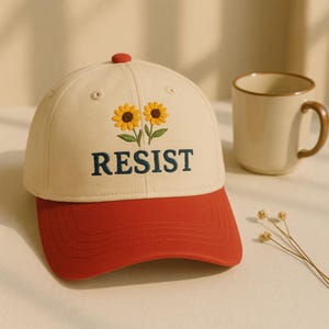 Resist Embroidered Hats FDT Democrat Gift, Political Protest Resist Baseball Cap, Leftist Anti-MAGA Liberal Progressive Hat