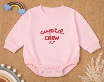 Pajacyk niemowlęcy Cupid Crew z haftem, strój walentynkowy, 100% bawełna