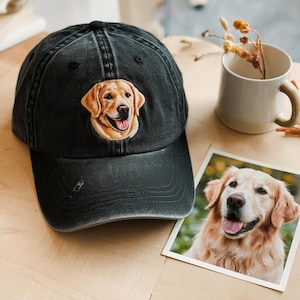 Custom EMBROIDERED Pet Hat Using Pet Photo Personalized Dog Hat Custom Cat Hat Custom Pet Cap Dog Hat Custom Dog Baseball Cap Dog Mom Hat