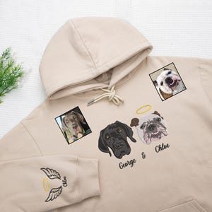 Custom Dog Portrait Embroidered Sweatshirt,Custom Pet Hoodie, Personalized Pet Face and Pet name Sweatshirt,Custom Pet Memorial Loss Sweater
