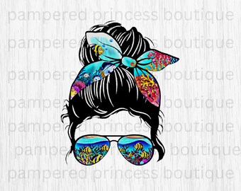 Beach Messy Bun Mom Life Beach Messy Bun Vacation Sublimation DIGITAL Image High Resolution PNG 300 DPI Commercial Use ok Waterslide