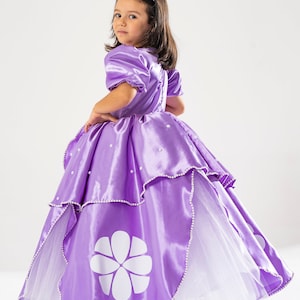 Prinsessan Sofia-inspirerad klänning: Lila tutu-födelsedagsoutfit med krona