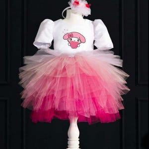 My Melody Heart Dress: Girls Birthday Tutu Costume with Crown