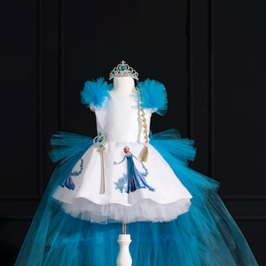 Elsa Princess Dress: Blue Tutu Gown, Frozen Costume + Gift Set