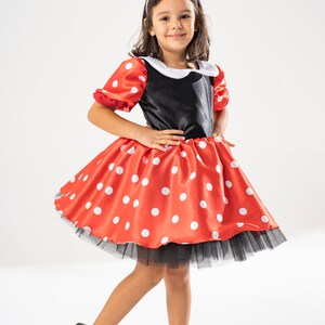 Minnie Mouse Birthday Dress: Red Polka Dot Tutu, Ears Headband