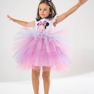 Minnie Mouse Birthday Tutu Dress: Polka Dot Party Costume with Ears Headband