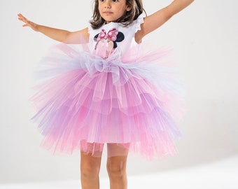 Minnie Mouse Birthday Tutu Dress: Polka Dot Party Costume with Ears Headband