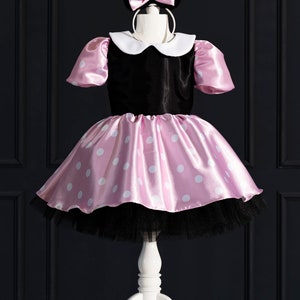 Pink Minnie Mouse Costume: Baby Girl Tutu Dress with Headband