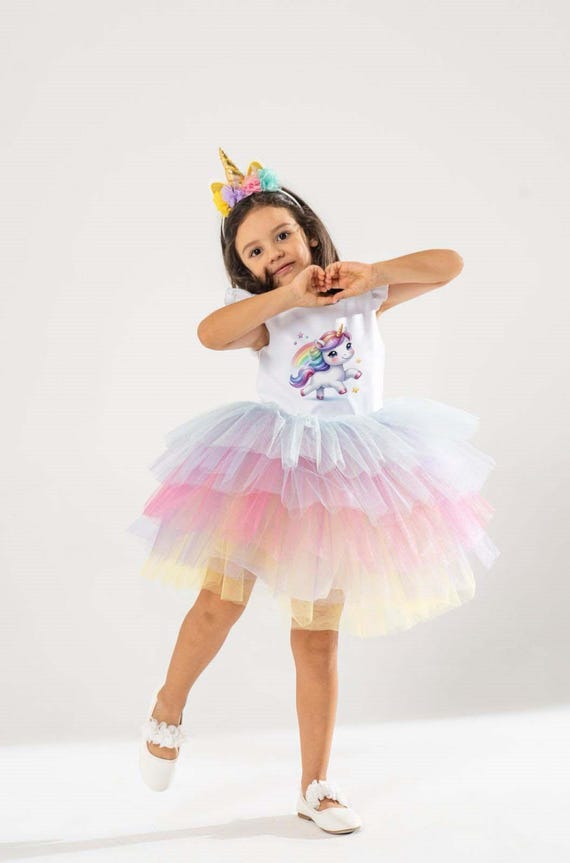 Unicorn Rainbow Tutu Dress: Toddler Birthday Party Costume