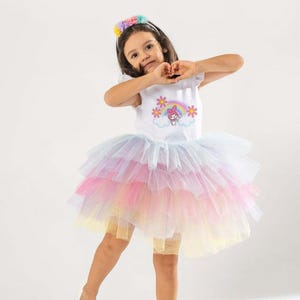 My Melody Rainbow Tutu Dress: Birthday Party Costume, Handmade Crown