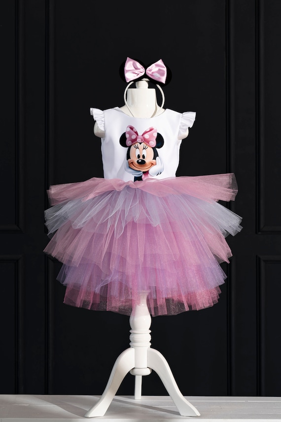 pink minnie mouse tutu dress Minnie Mouse Birthday Tutu Dress: Pink Polka Dot Costume With Headband