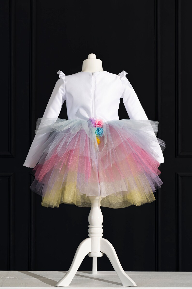 Girls Unicorn Multicolor Birthday/Party Dress