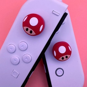 Thumb Grips - Nintendo Switch/OLED - Cute Mushrooms - thick comfortable high quality thumb caps pair (Joycons not included)