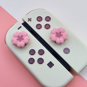Joycon Controllers *Cream & Pink Jelly Buttons* ZERO DRIFT! Pastel Nintendo Switch or oled, Handmade pair of Soft Touch Custom Joycons UK
