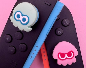 SWITCH 2 Thumb Grips (Nintendo 2025) - Cute Splatoons - thick comfortable high quality comfy thumb caps pair (Joycons not included)