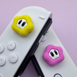 Thumb Grips - Nintendo Switch/OLED - Kawaii Stars - thick comfortable high quality star thumb caps pair. (Joycons not included)