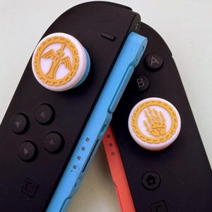 SWITCH 2 Thumb Grips (Nintendo 2025) - Zelda White - thick comfortable high quality thumb caps pair (Joycons not included)