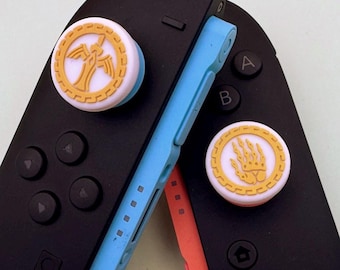 SWITCH 2 Thumb Grips (2025) - Hero White - thick comfortable high quality thumb caps pair (Joycons not included)
