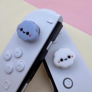 Thumb Grips - Nintendo Switch/OLED - Floofy Clouds - thick and comfortable high quality cute thumb caps pair. (Joycons not included)