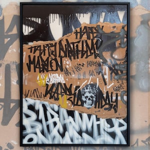 Abstract Street Art & Graffiti Artwork with Skull | Street art | Graffiti | Original Spray Paint Artwork | By Artist Leon Zarbock | 80x60cm
