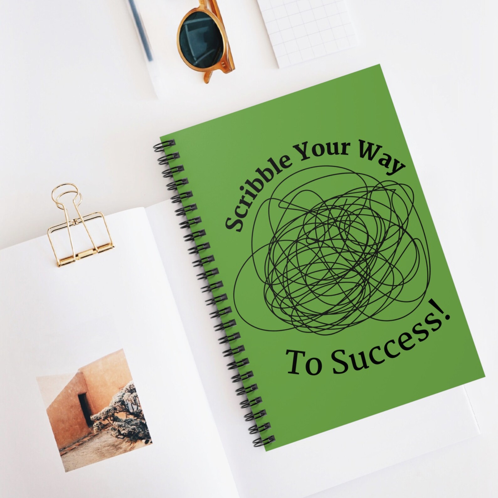 Scribble Your Way to Success Scribbles or Notes GREEN BACKGROUND Black ...