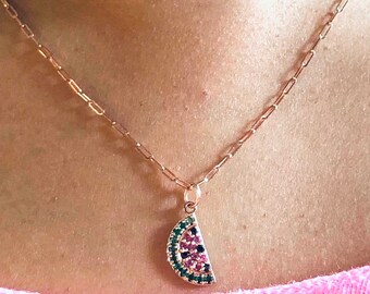 14K Watermelon pendant charm for necklace bracelet anklet