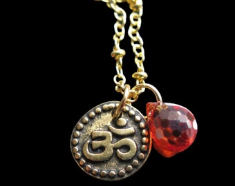 Simple Peace 22K Gold bali style or Silver Good karma Om