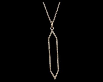 Diamond spike necklace sterling silver chain