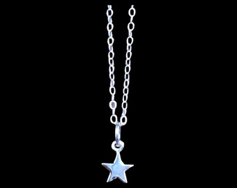 Sterling silver tiny star necklace star pendant star charm christmas gift birthday gifts for her silver star jewelry silver star necklace